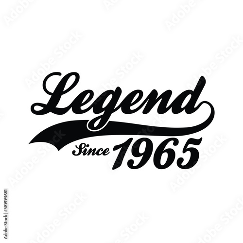 Legend Since 1965 T shirt Design Vector, Retro vintage design