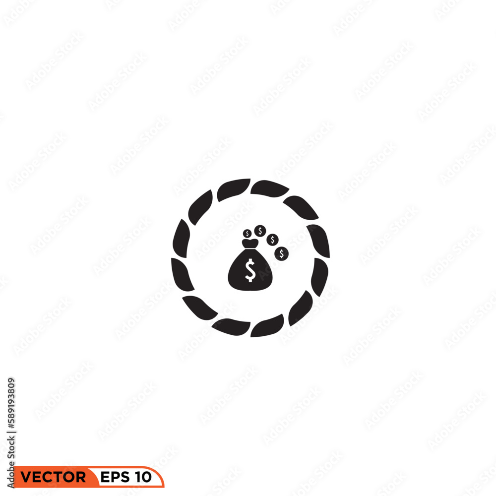 Icon vector graphic of dollar design rope Icon vector graphic of dollar design rope