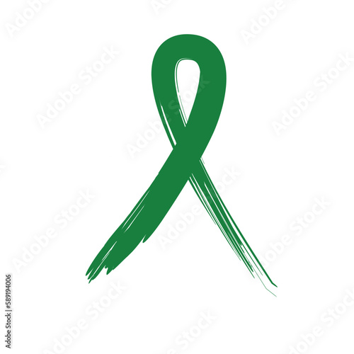 Green ribbon. Scoliosis, Mental health and other awareness symbol. Vector 