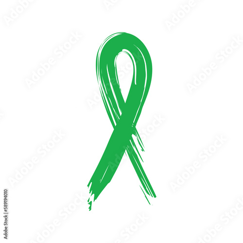 Green ribbon. Scoliosis, Mental health and other awareness symbol. Vector 