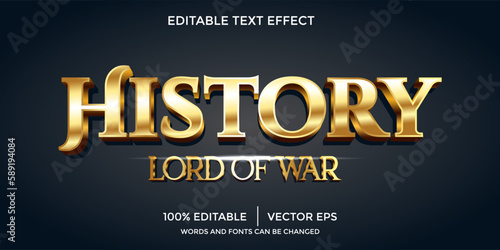 HISTORY LORD OF WAR editable text effect