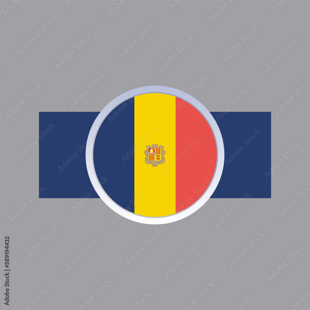 Fototapeta premium Illustration of andorra flag Template