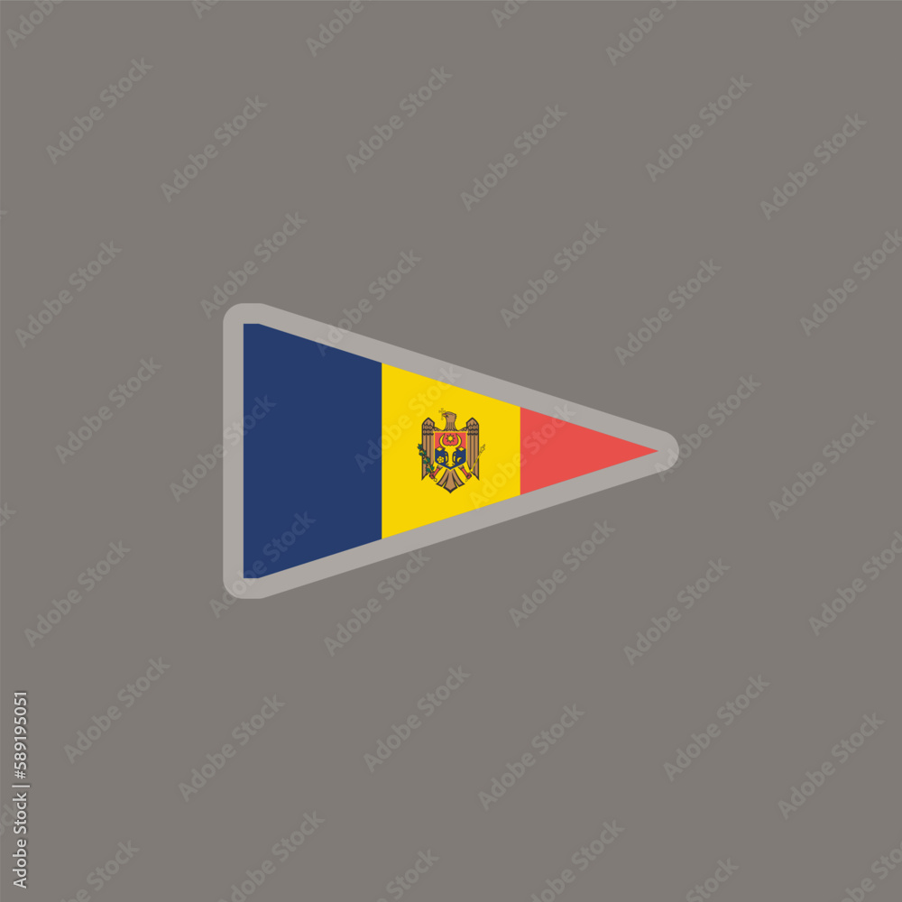 Fototapeta premium Illustration of Moldova flag Template