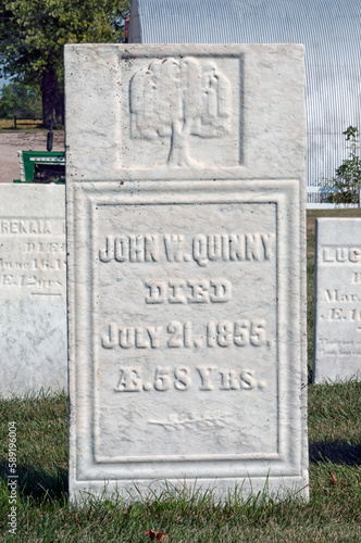John Quinny Gravestone At The Stockbridge Indian Cemetery, Stockbridge, Wisconsin