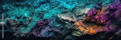 Multicolor green blue purple pink background Toned rock texture