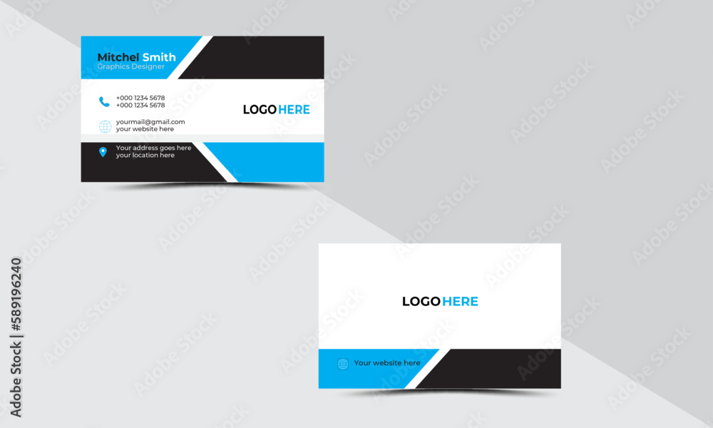 modern creative Clean business card template with company logo with green black and white background modern creative Clean business card template with company logo with green black and white background
