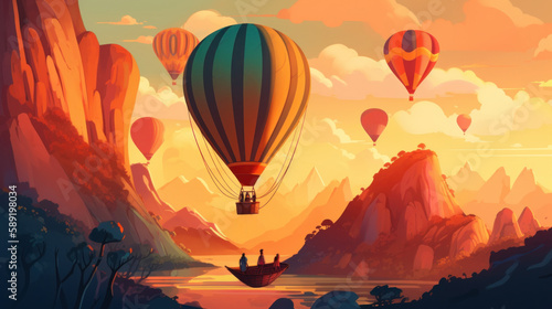 A scenic hot air balloon ride is an unforgettable experience, offering panoramic views of the beautiful landscape. Generative AI