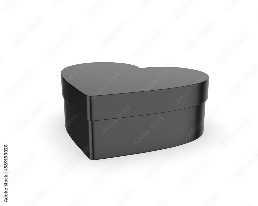 White heart shape blank hard cardboard box mock up template, 3d illustration. White heart shape blank hard cardboard box mock up template, 3d illustration.