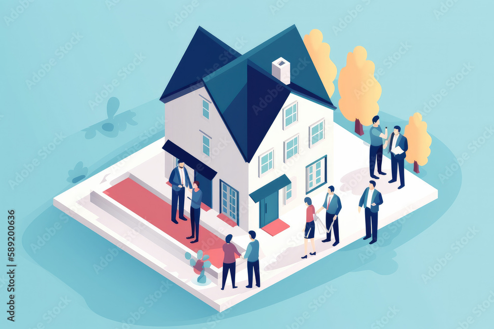 People Invest Money in Real Estate Property. House Loan Rent and Mortgage Concept. People Invest Money in Real Estate Property. House Loan Rent and Mortgage Concept.