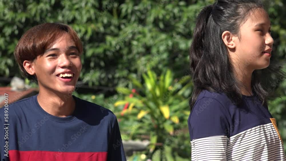 An Asian Teen Bullying And Teasing