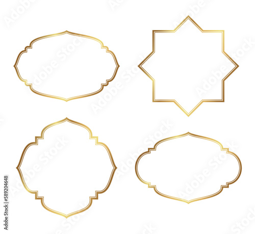 golden arabic frame ramadan kareem. vector eps 10
