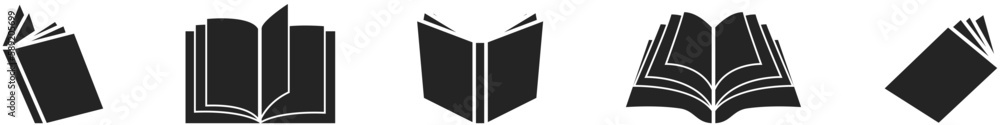 Books icons set. Linear icons.