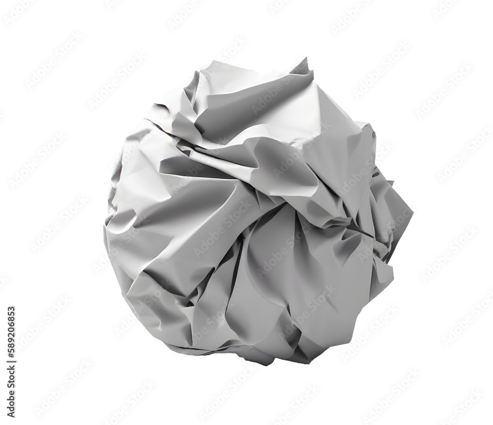 Crumpled paper balls isolated, closeup garbage trash office objects transparent background Ai Generated Crumpled paper balls isolated, closeup garbage trash office objects transparent background Ai Generated