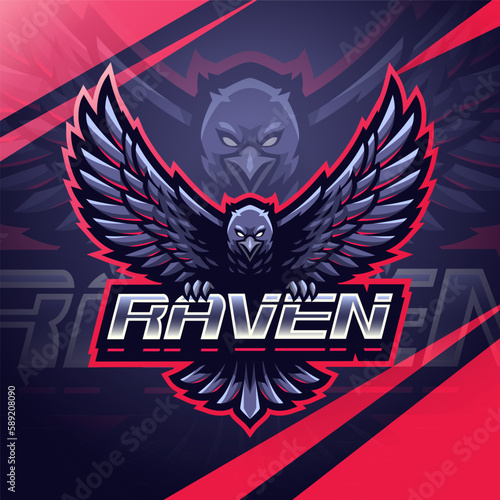 Ravens sport mascot logo design