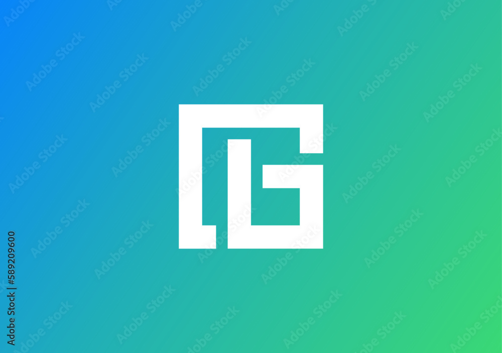 gradient letter G B square box gradient letter G B square box