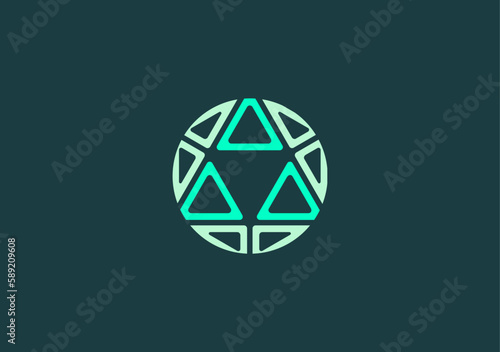 Illuminate monogram letter O triangle cirlce logo
