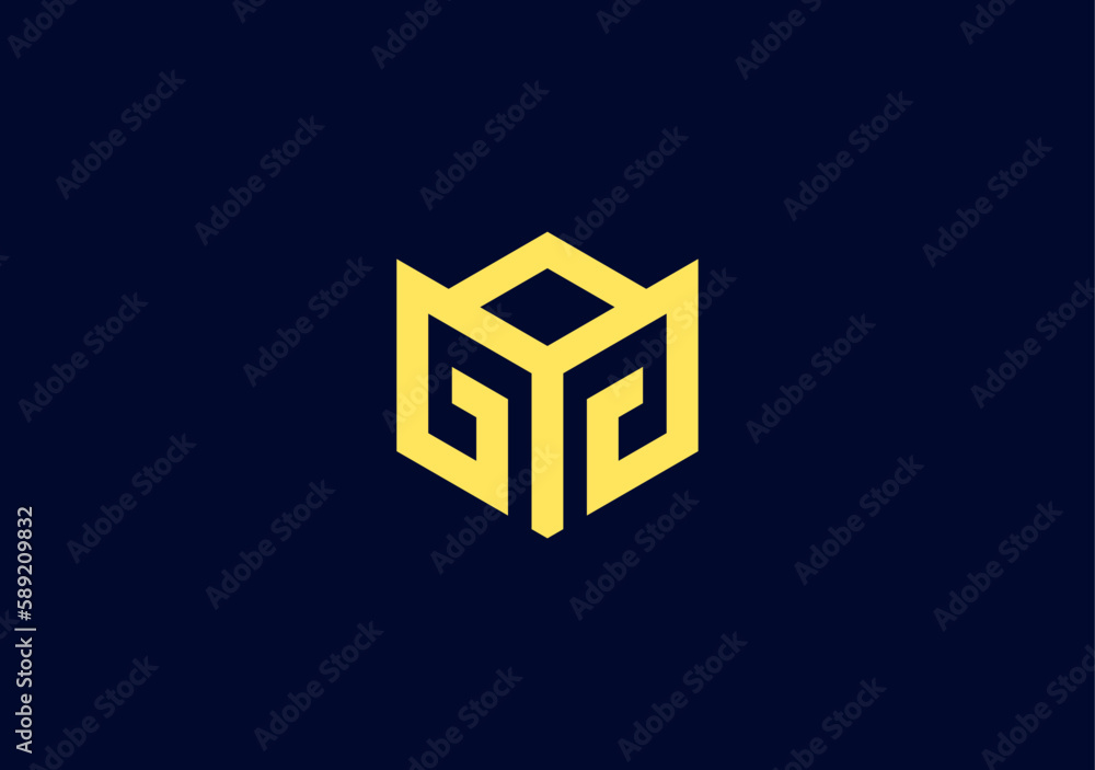 Strong Abstract Mask Monogram letter G M