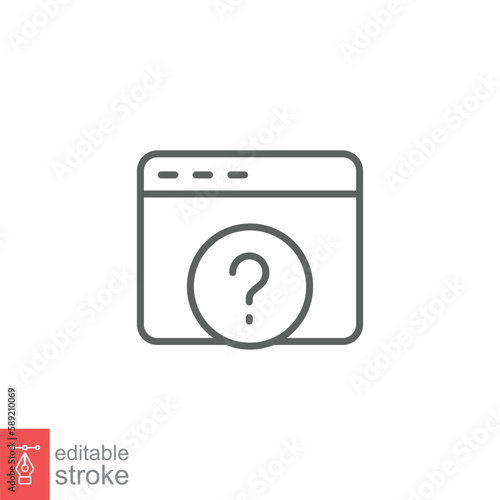 Free Download FAQ icon. Frequently asked question, web page, browser window, helpdesk concept. Simple outline style. Thin line symbol. Vector illustration isolated on white background. Editable stroke EPS 10. - GFXLoad