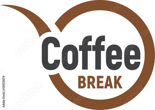 Symbol point coffee time break with cup