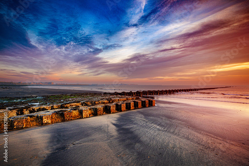 Seaton Carew beach, Hartlepool, North east England, UK