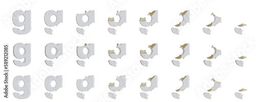 Milk cream with Almonds and Vanilla Ice Cream Bars g-shaped, 3D rendering