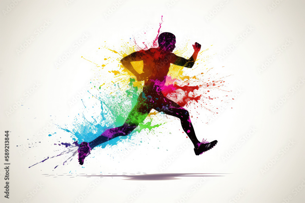 Naklejka premium running splash colourful