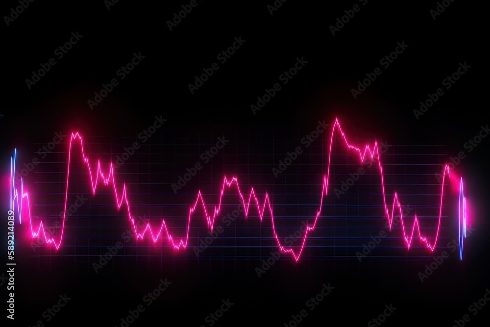 graph chart cardiogram red  stock trade market trend growth busines investment marketing generative ai