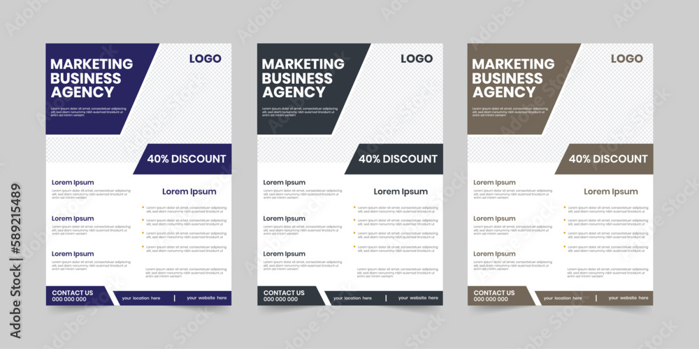 Marketing print layout one sided flyer, A4 colourful shapes report, Sale folder profile leaflet template