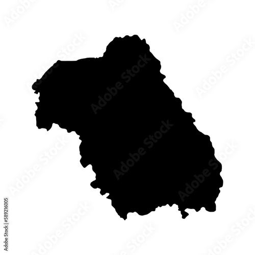 Nord Est development region map, region of Romania. Vector illustration.