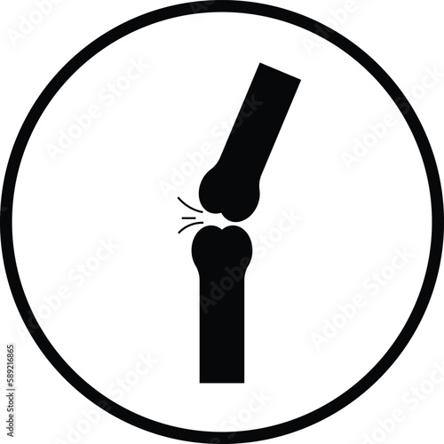 Human organ collection. Vector flat modern anatomical icon illustration. Black bones joint symbol isolated on white background. Health care medical sign. Design element for orthopaedy.
