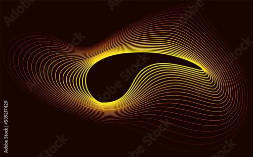 Abstract background. Vector illustration of bright lines of shapes on a dark background.