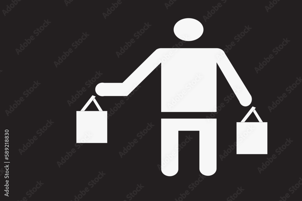 silhouette of a person with a bag silhouette of a person with a bag