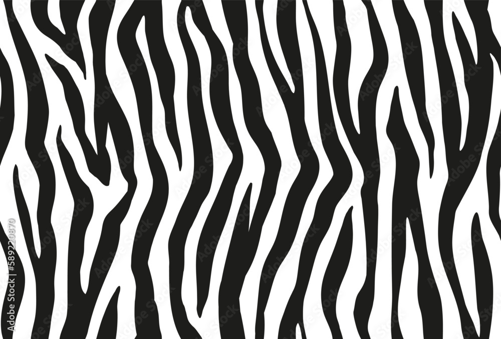 Zebra stripes seamless pattern. Tiger stripes skin print design. Wild animal hide artwork background. Black and white vector illustration. Zebra stripes seamless pattern. Tiger stripes skin print design. Wild animal hide artwork background. Black and white vector illustration.