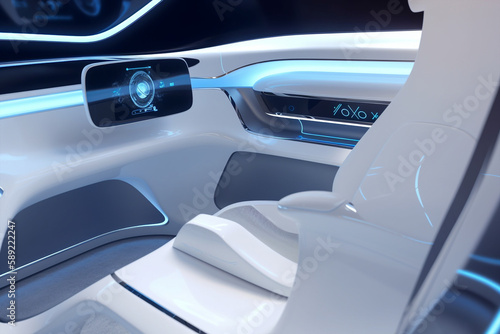 Generative ai self driving electric car interior © Eugenio Marongiu