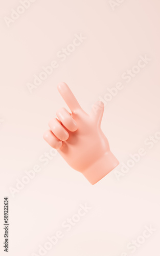 Cartoon diverse hand gestures, 3d rendering.