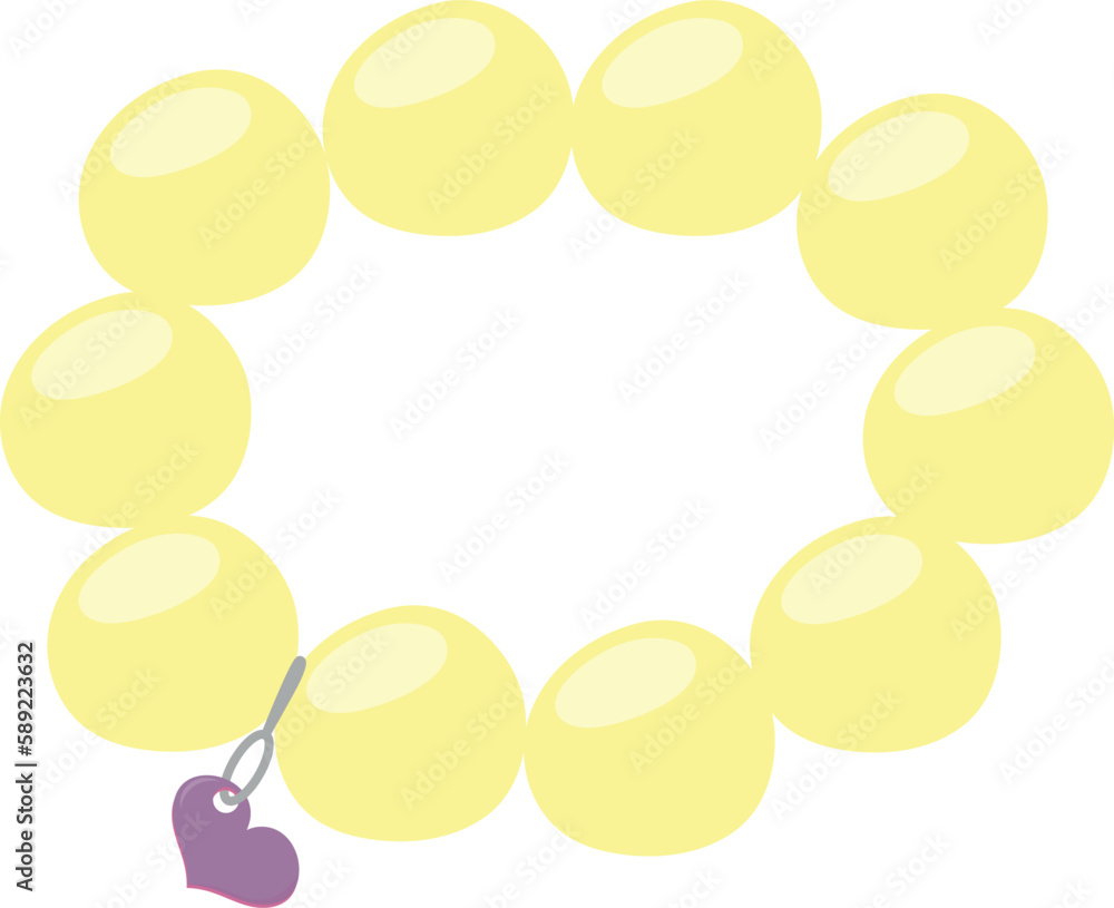Bracelet with pearls. Women jewelry cartoon illustration isolated on white in childish style. Bracelet with pearls. Women jewelry cartoon illustration isolated on white in childish style.