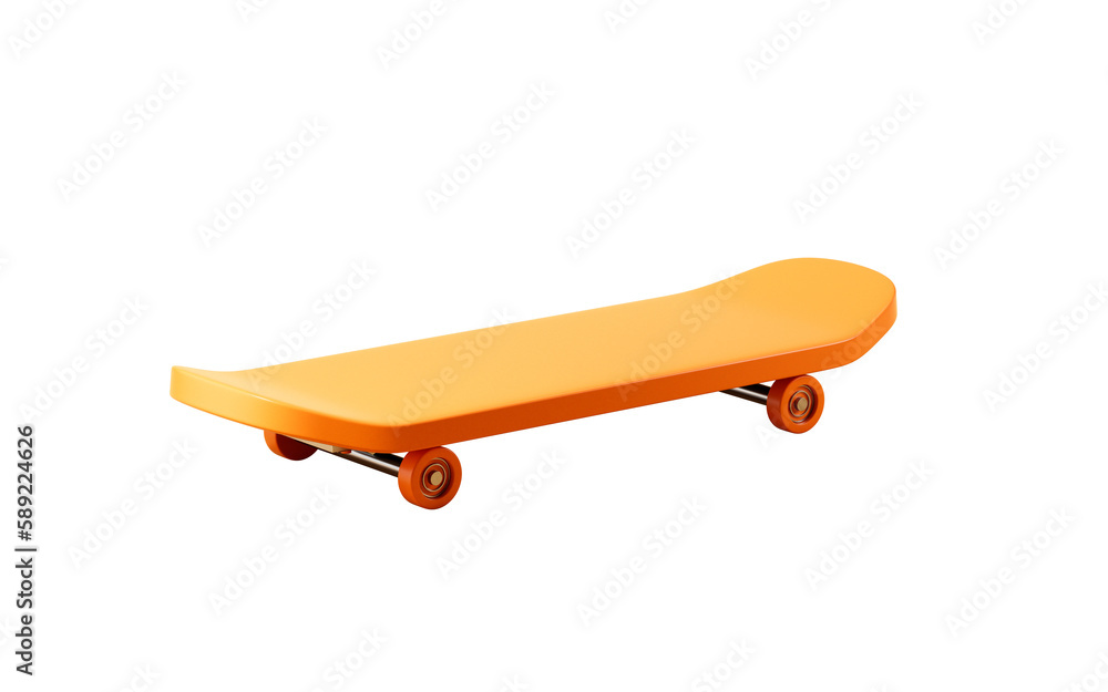Skateboarding in the white background, 3d rendering. Skateboarding in the white background, 3d rendering.