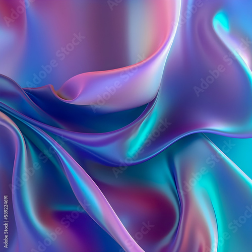 Vaporwave and holographic background  gradient chrome pattern  Generative AI