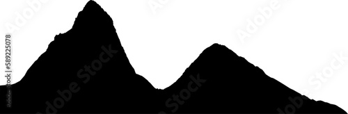 Pitons, st Lucia caribbean silhouette