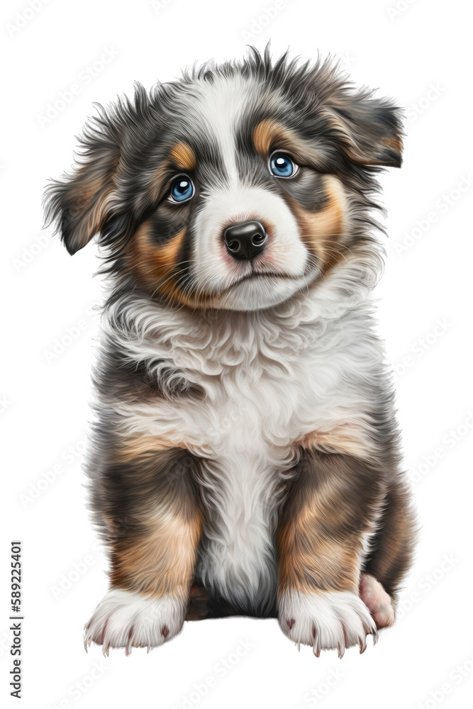 Australian Shepherd cute dog with a transparent background. Generative AI Australian Shepherd cute dog with a transparent background. Generative AI