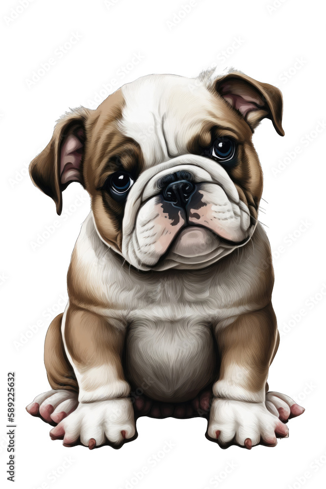 Bulldog cute dog with a transparent background. Generative AI Bulldog cute dog with a transparent background. Generative AI