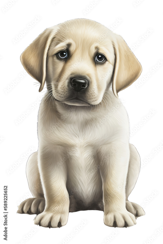 Labrador Retriever cute dog with a transparent background. Generative AI Labrador Retriever cute dog with a transparent background. Generative AI