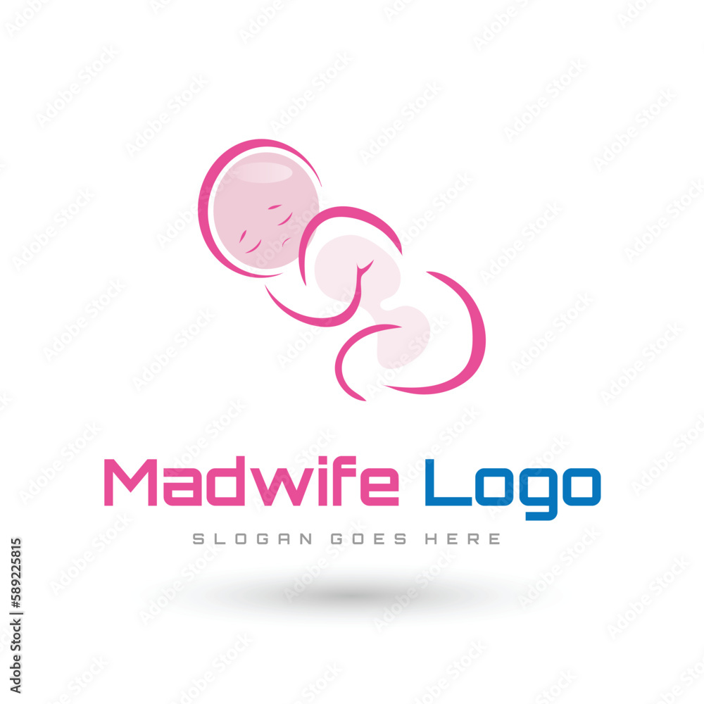 Baby, toddler sleeping, baby and midwife logo Baby, toddler sleeping, baby and midwife logo