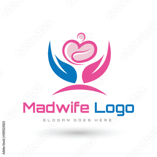 Birth, pregnancy, family and baby care logos and symbol collection. Vector design