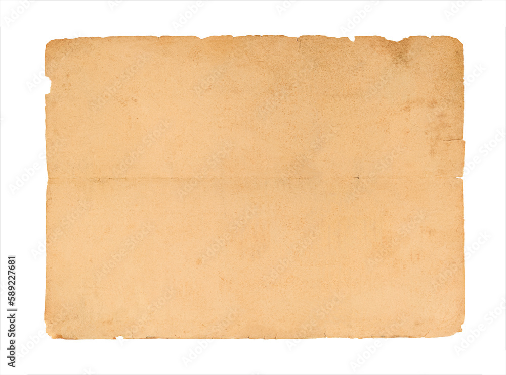 Old sheet of paper isolated on a png transparent background. Stock photo