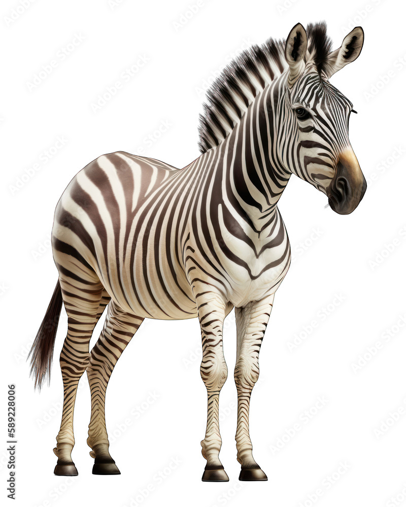 Zebra Illustration With Transparent Background. Generative Ai.