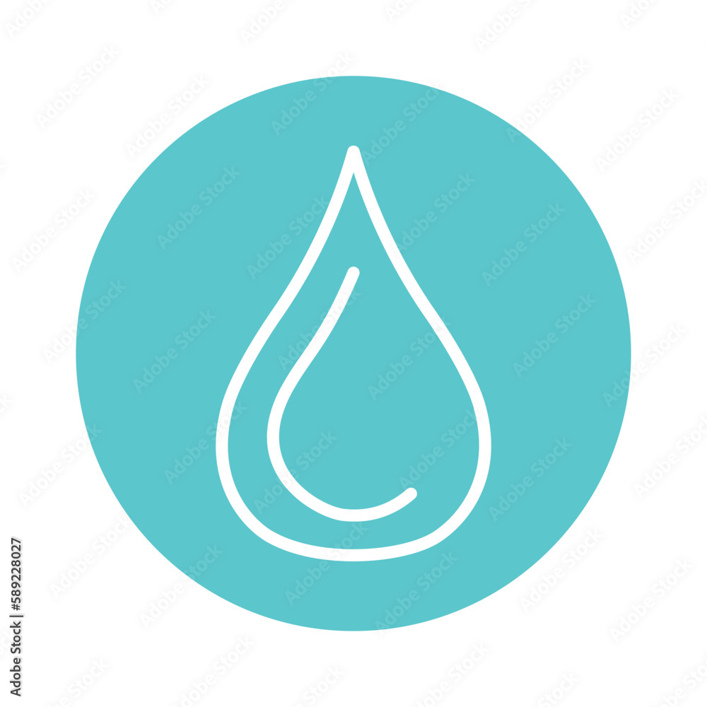 Water drop color line icon. Liquid flow. Water drop color line icon. Liquid flow.