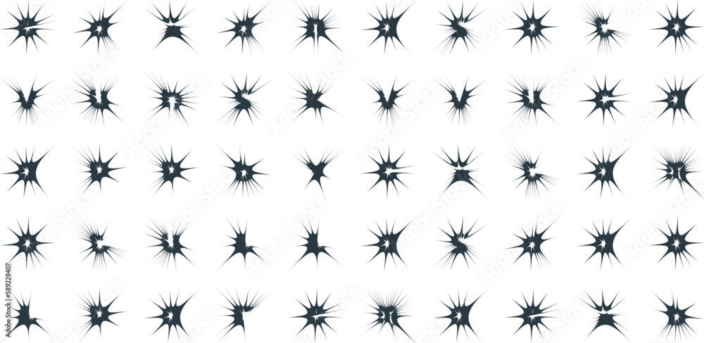 sparkles shape and fire flakes shape Set 50 sparkles shape and fire flakes shape Set 50