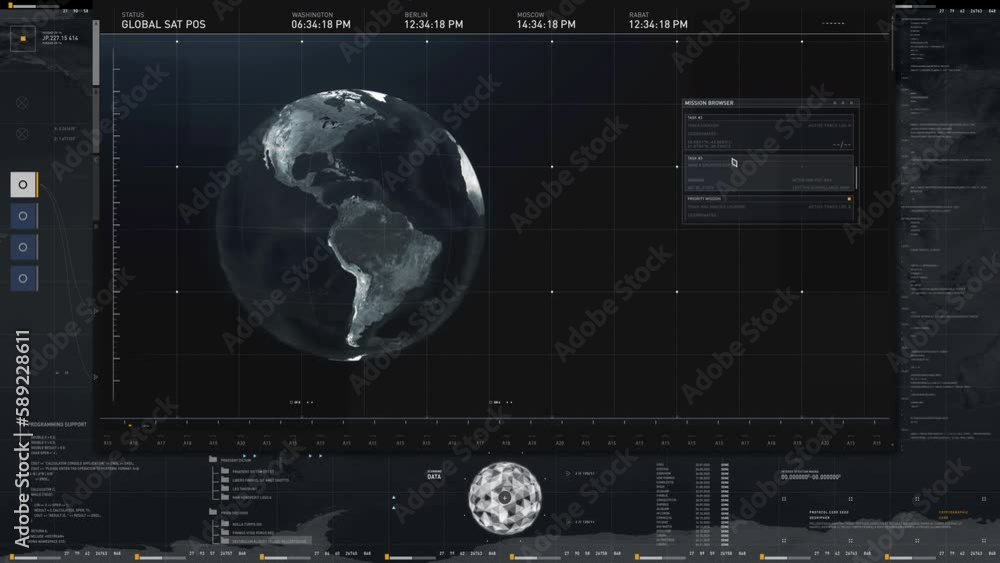 Vídeo do Stock: Global map search is shown on the computer screen ...
