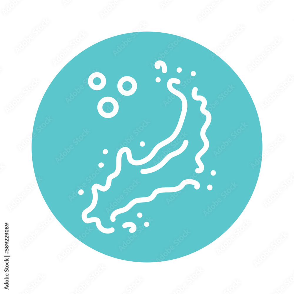 Water splash color line icon. Liquid flow. Water splash color line icon. Liquid flow.